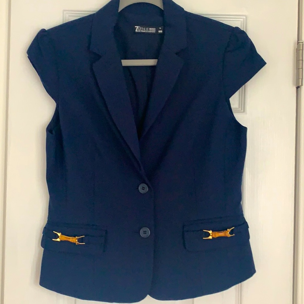 New York & Company Navy blue fully lined fitted vest